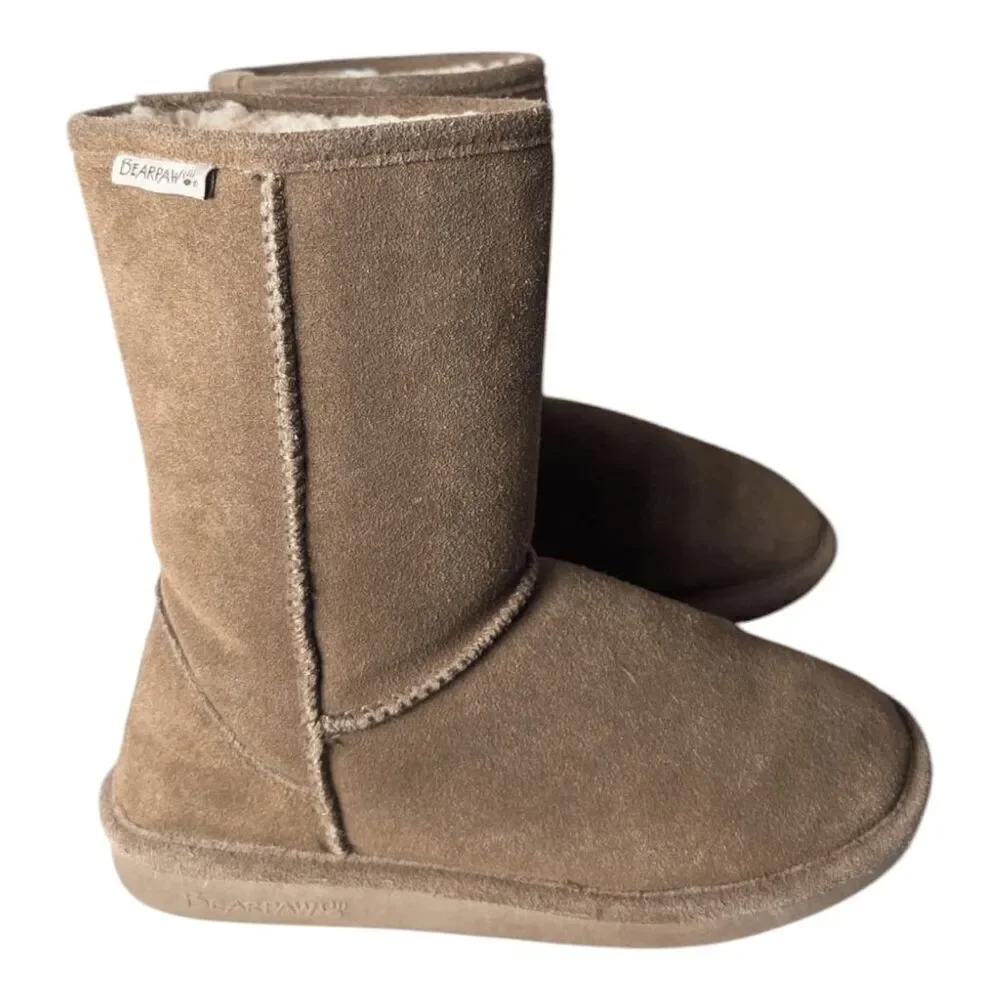 BEARPAW Elle Short Water Resistant Winter Boot Size 8
